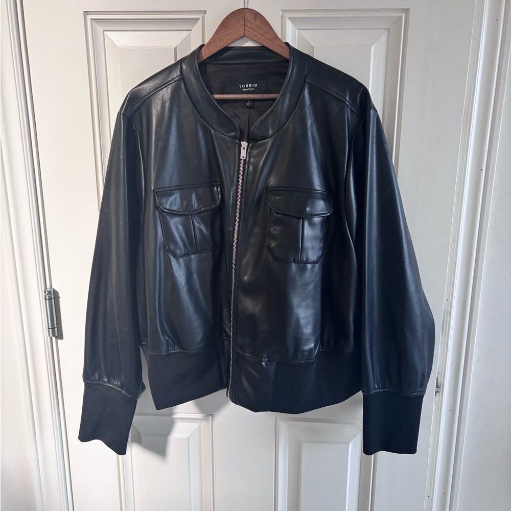 Torrid Faux Leather Bomber Jacket